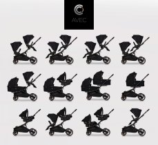 Carucioare copii / Carucioare duble - Carucior dublu pentru copii Cavoe Avec, multifunctional - 2