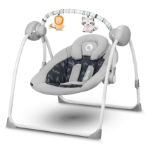Бебешки люлки / 2 в 1 (люлка и люлка) - Детски люлеещ се стол Lionelo - Ruben, електрически - Сив Графит - 1