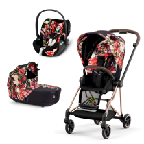 Детска количка 3 в 1 Cybex Mios 3.0 Spring Blossom, с кош, кора за кола Cloud T