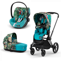 Carucior 3 in 1 pentru copii Cybex Priam 4.0 We The Best Blue By Dj Khaled, cu landou si scoica auto Cloud Z2