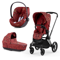 Καρότσι 3 σε 1 για παιδιά Cybex Priam 4.0 Rockstar by Alec Voelkel, με μπασκέτα και κέλυφος αυτοκινήτου Cloud T