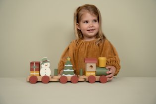 Играчки / Wooden toys - Малко холандско дървено влакче - специално коледно издание - 2