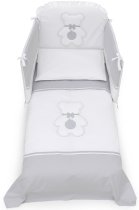 Σετ κλινοσκεπασμάτων Maxi Italbaby Fiocco Classic, συλλογή Boutique, πέντε τεμάχια, γκρι
