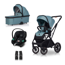 Бебешки колички - Детска количка 3 в 1 Cavoe Axo Shine мултифункционална елегантна с кош и кора за кола Cybex Aton S2 - 1