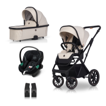 Бебешки колички - Детска количка 3 в 1 Cavoe Axo Shine мултифункционална елегантна с кош и кора за кола Cybex Aton S2 - 2