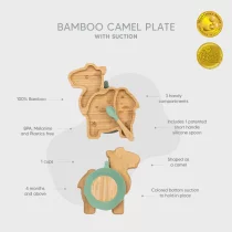 Стойки за маса - Комплект чиния и лъжица от бамбук с незалепващо покритие Citron, Camel - 2