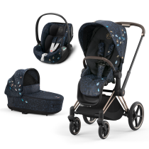 Παιδικό καρότσι Cybex Priam 4.0 Jewels of Nature 3 σε 1, με μπασκέτα, κέλυφος αυτοκινήτου Cloud T