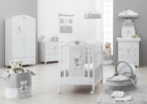 Стаята на детето - Класически детски гардероб Italbaby Fiocco, Бутикова колекция, здрав, просторен - 2