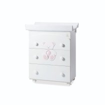  - Детски скрин Italbaby Plush колекция Boutique три чекмеджета с матрак и корито - 1