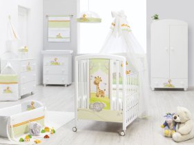  - Детски скрин Italbaby Fiocco Gina, колекция Trendy, три чекмеджета, масивен бук - Bianco - 2