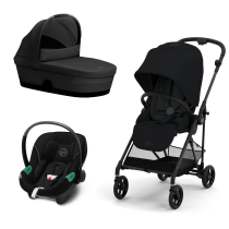Бебешки колички - Детска количка Cybex Melio Carbon 3 в 1, ново издание, ултра лека, с количка и кора Aton S2 - 1