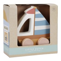 Играчки / Wooden toys - Малка холандска FSC дървена лодка  - 2