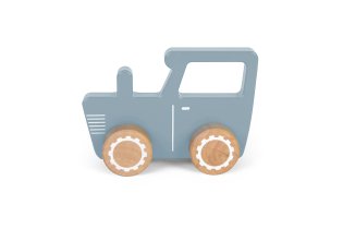 Играчки / Wooden toys - Малка холандска дървена тракторна кола - синя - 1