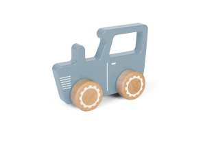 Играчки / Wooden toys - Малка холандска дървена тракторна кола - синя - 2