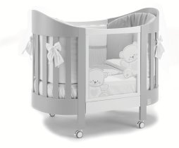 Camera copilului / Patuturi bebe - Patut Italbaby Oval Jolie, Colectia Trendy pentru copii din lemn de fag - 2