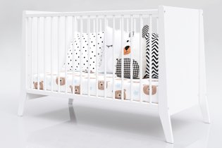 Стаята на детето - Детска кошара BabyMatters Didi, изработена от масивно дърво, 120x60 см, с включен кокосов матрак - 2