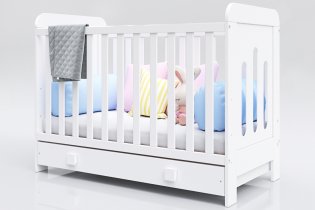  - BabyMatters Giggles Ξύλινο Βρεφικό Κρεβάτι 120x60cm με Συρτάρι & Στρώμα Κοκοφοίνικα - 2