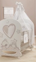 Сенник за кошара ItalBaby Sogni D'oro с воал, бродиран, предпазващ - Dove Grey