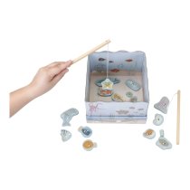Играчки / Wooden toys - Малка холандска игра за риболов за деца, изработена от дърво, с магнити и животни - 2