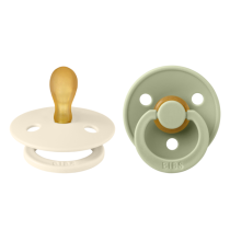 Σετ 2 πιπίλες BIBS, Color Latex, συμμετρική θηλή, 6 μηνών + Ivory/Sage