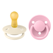 Σετ 2 πιπίλες BIBS, De Luxe Latex, στρογγυλή θηλή, 6 μηνών +
