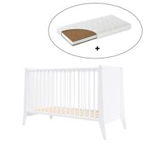 Παιδικό κρεβάτι BabyMatters Didi, από μασίφ ξύλο, 120x60 cm, με στρώμα καρύδας