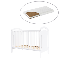 Κούνια BabyMatters Lulu, από μασίφ ξύλο, 120x60 cm, με στρώμα καρύδας