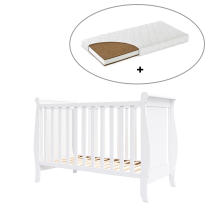 Παιδικό κρεβάτι BabyMatters Nido, από μασίφ ξύλο, 120x60 cm, με στρώμα καρύδας