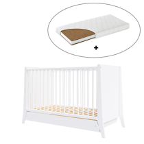 Κούνια BabyMatters Didi, από μασίφ ξύλο, 120x60 cm, με συρτάρι και στρώμα καρύδας