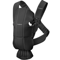 Marsupii bebelusi - Marsupiu pentru bebelusi BabyBjorn Mini, anatomic, tesatura tricot, Black - 1