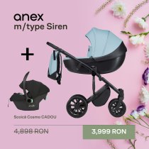 Бебешки колички / Колички 3 в 1 - Детска количка 2 в 1 Anex M/Type мултифункционална + Cosmo shell подарък - 2