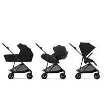 Бебешки колички - Детска количка Cybex Melio Carbon 3 в 1, издание 2024 г., с количка и черупка Cloud G Plus, Magic Black - 1