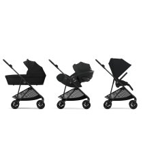 Παιδικά καρότσια - Καρότσι Cybex Melio Carbon 3 σε 1, για παιδιά, έκδοση 2024, με καρότσι και κέλυφος Cloud G Plus, Magic Black - 1