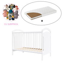  - Patut pentru copii BabyMatters Lulu, din lemn masiv, 120x60 cm, cu saltea de cocos inclusa - 1