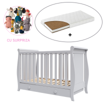  - Patut pentru copii BabyMatters Nido, din lemn masiv, 120x60 cm, cu sertar si saltea de cocos inclusa - 2