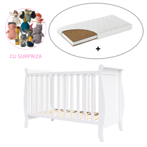  - Patut pentru copii BabyMatters Nido, din lemn masiv, 120x60 cm, cu saltea de cocos inclusa - 1