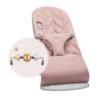 Βρεφική κούνια BabyBjorn Bliss με καπιτονέ ύφασμα, όψη με πέταλο και μπάρα παιχνιδιών