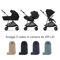 Детска количка Cybex Melio Carbon 3 в 1, издание 2024 г., с количка и черупка Cloud G Plus, Magic Black