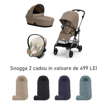 Carucior 3 in 1 Cybex Melio pentru copii, editie noua, ultrausor, cu landou si scoica Aton S2