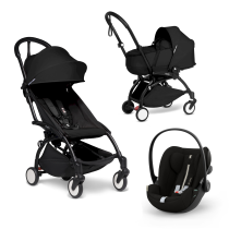 Καρότσι μωρού 3 σε 1 BABYZEN YOYO², μαύρο σκελετό, με πορτ-μπεμπέ, κάθισμα αυτοκινήτου Cloud G και πακέτο χρωμάτων