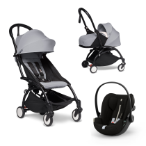 BABYZEN YOYO² καρότσι 3 σε 1, μαύρο πλαίσιο, συσκευασία για νεογέννητα, κάθισμα αυτοκινήτου Cloud G και συσκευασία χρωμάτων