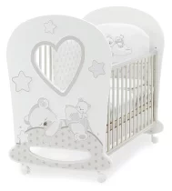 Βρεφική κούνια Italbaby Sogni D'oro, συλλογή Boutique, κατασκευασμένη από μασίφ ξύλο οξιάς, άνετη - Bianco