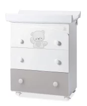  - Скрин Italbaby Jolie, Колекция Trendy за деца, три чекмеджета, с матрак и корито - 2