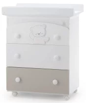  - Скрин Italbaby Jolie, Колекция Trendy за деца, три чекмеджета, с матрак и корито - 1