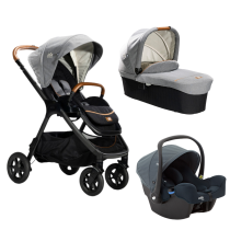 Carucior 3 in 1 pentru copii Joie Finiti Signature, multifunctional, cu landou si scoica i-Snug