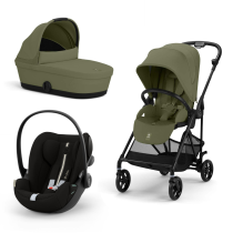 Carucior 3 in 1 Cybex Melio Carbon pentru copii, modern, cu landou si scoica Cloud G Plus