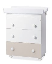 Camera copilului / Mobilier copii - Comoda Italbaby, Colectia Evoc clasic pentru copii, trei sertare, cu salteluta si cadita - 1