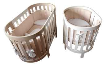  - Овално бебешко креватче Italbaby, колекция Evoc, изработено от масивна букова дървесина, еволюционно - 2