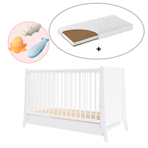 Κούνια BabyMatters Didi, από μασίφ ξύλο, 120x60 cm, με συρτάρι και στρώμα καρύδας