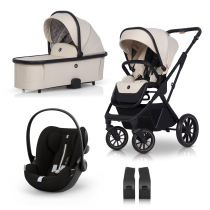 Carucior 3 in 1 pentru copii Cavoe Axo Shine, cu landou si scoica auto Cybex Cloud G i-Size Plus
